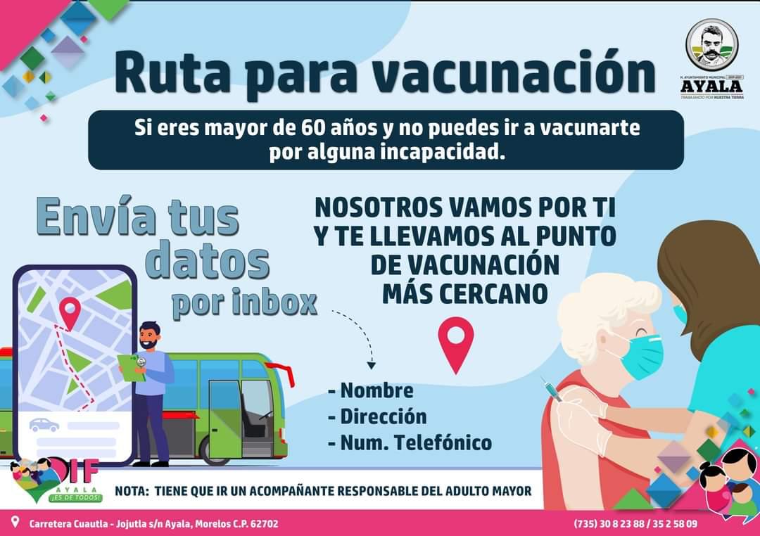 Trasladará DIF de Ayala a dultos mayores para vacunarse contra el COVID-19