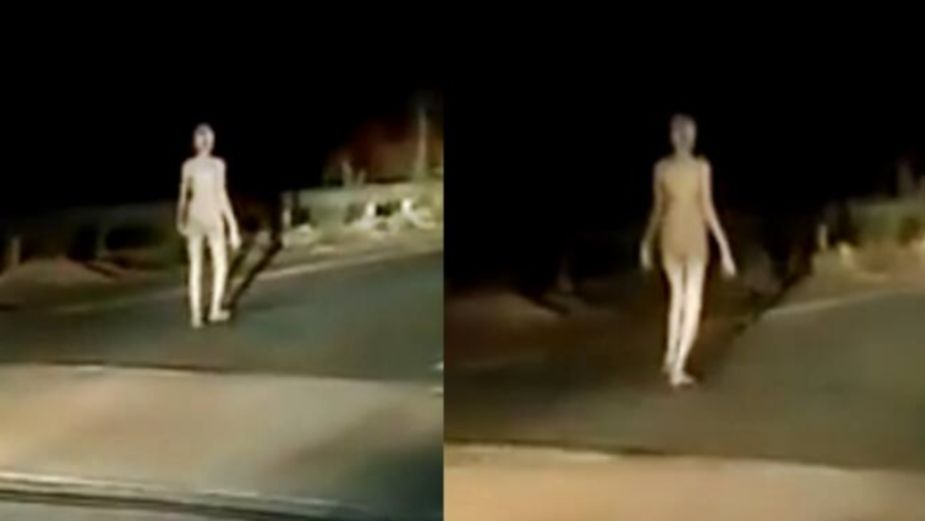 Captan en la India a extraterrestre en medio de carretera