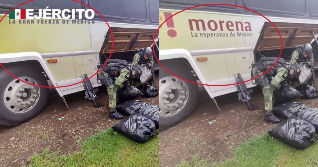 Eran falsos los logos de Morena en camión con 280 kilos de droga