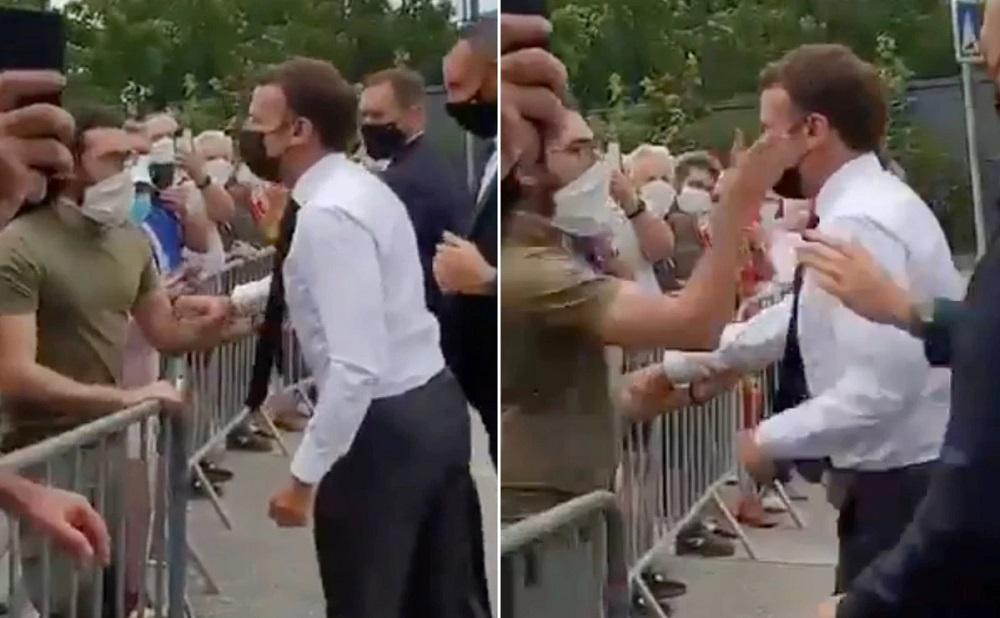 Abofetean al presidente de Francia durante un acto público
