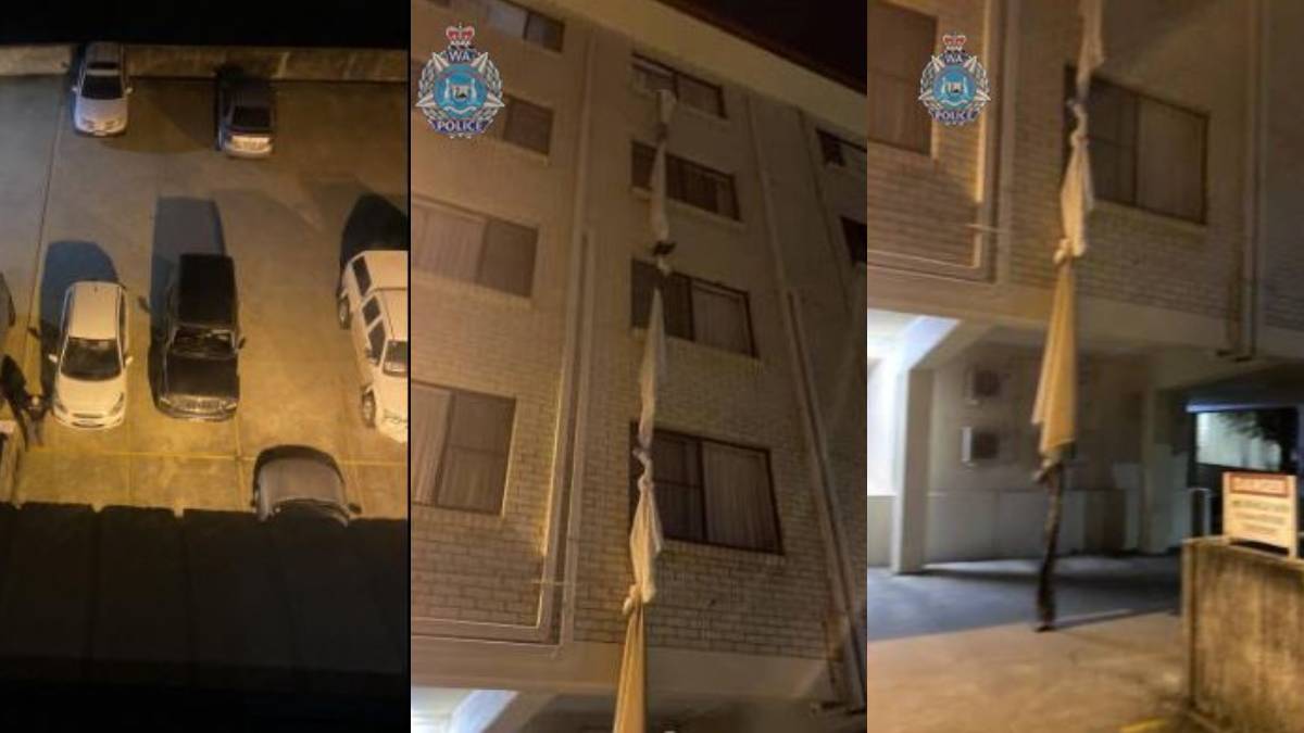 Hombre amarra sábanas para escapar de la cuarentena por COVID-19