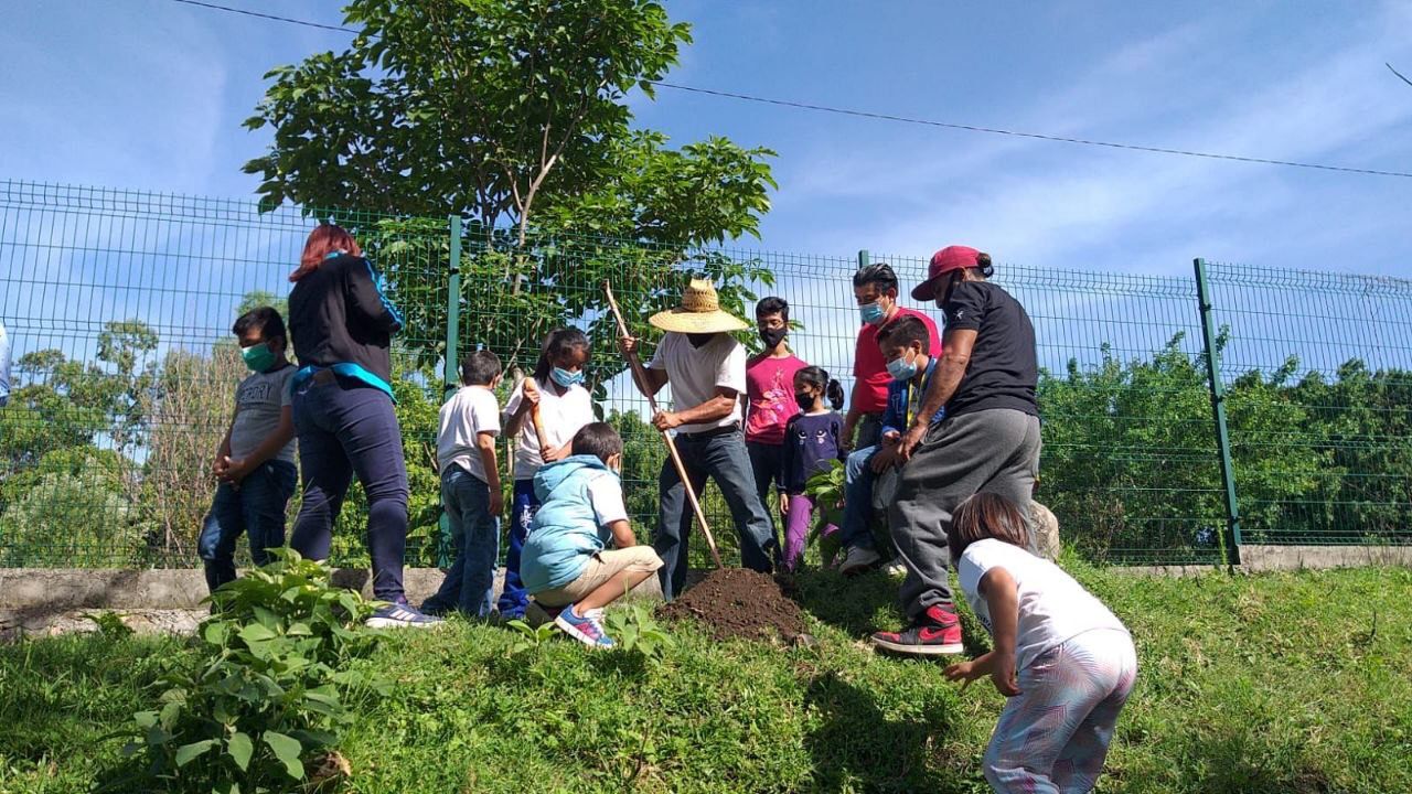 En curso de verano niñez reforesta la ribera del Río Cuautla