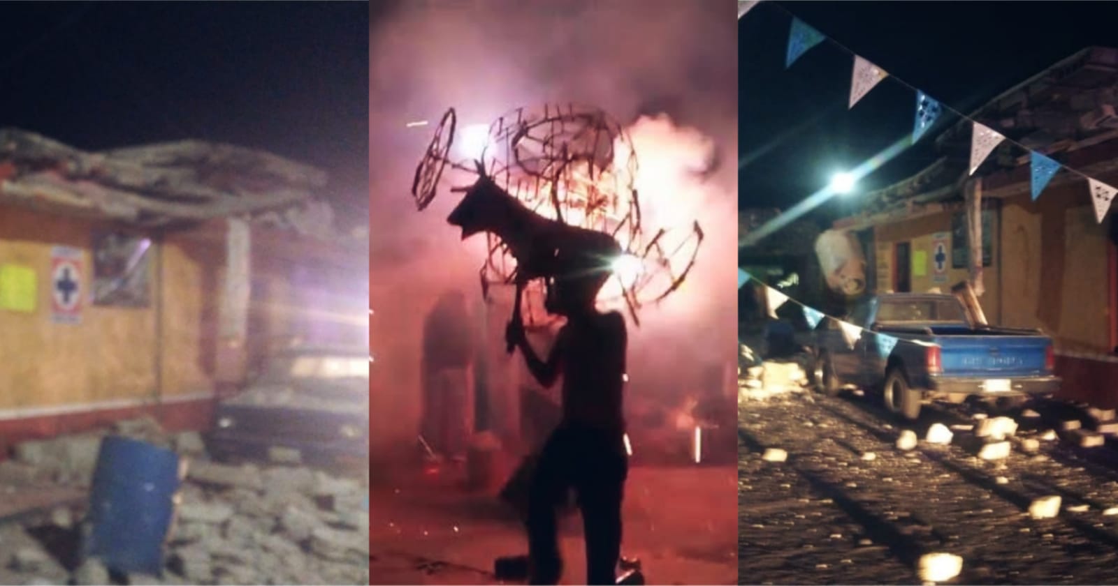 Durante una fiesta patronal “torito” explota y hace volar casa en Puebla