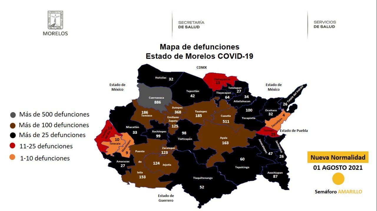 Registran 189 casos nuevos de COVID-19 en Morelos en las últimas 24 horas