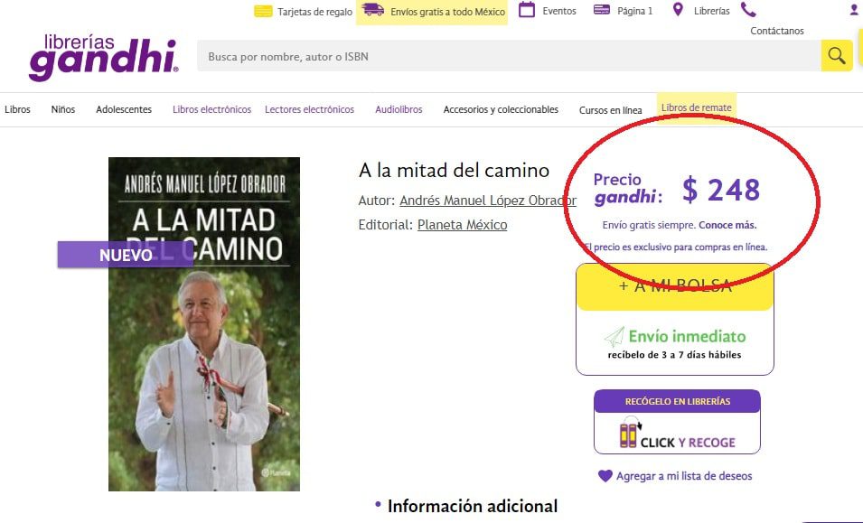 ¿Lo comprarías? Libro de AMLO “A mitad del camino” cuesta 248 pesos