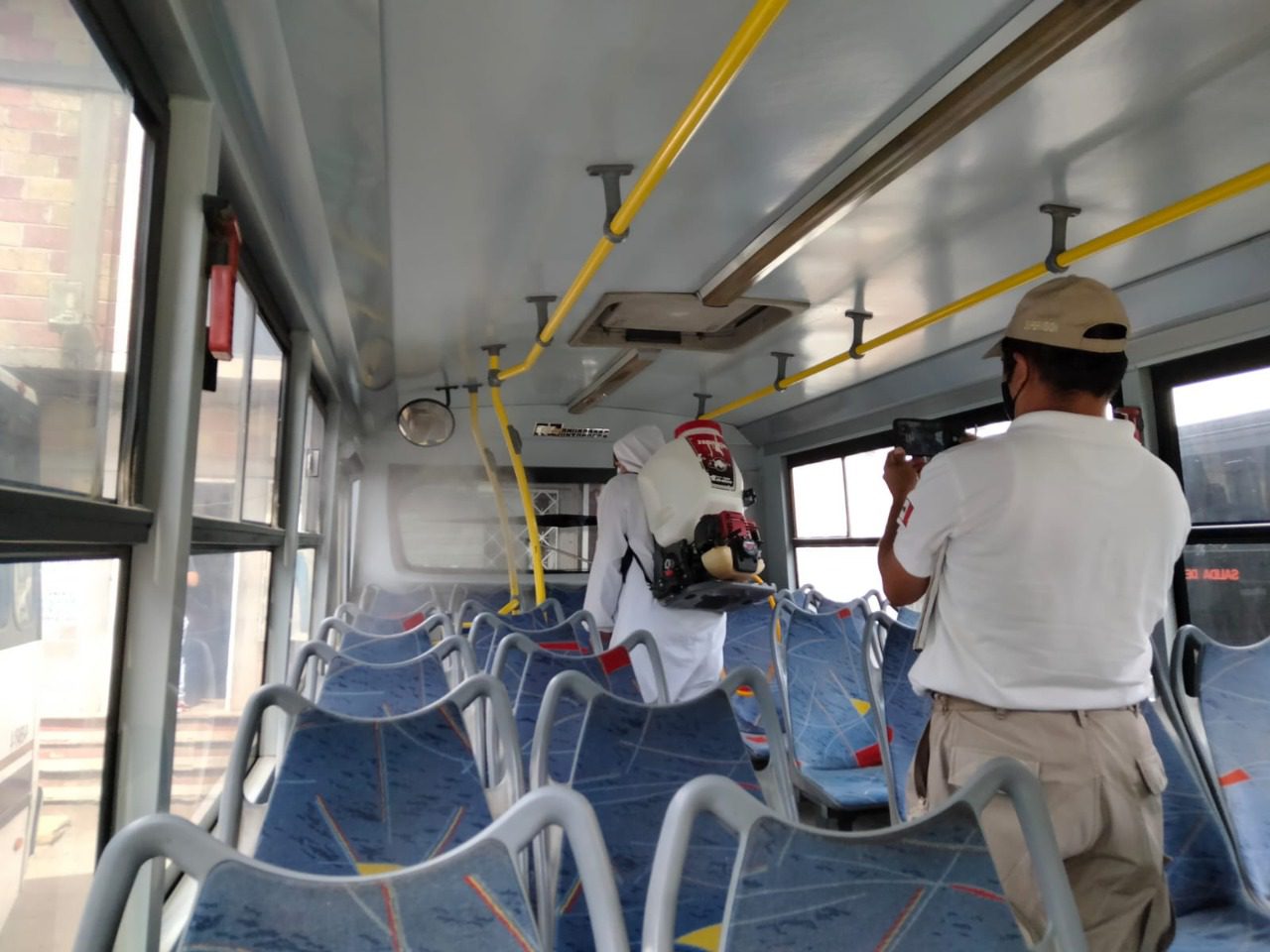 Realizan jornadas de desinfección en las rutas