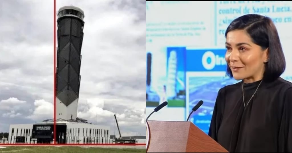 “FALSO” que la Torre del control del AIFA este inclinada