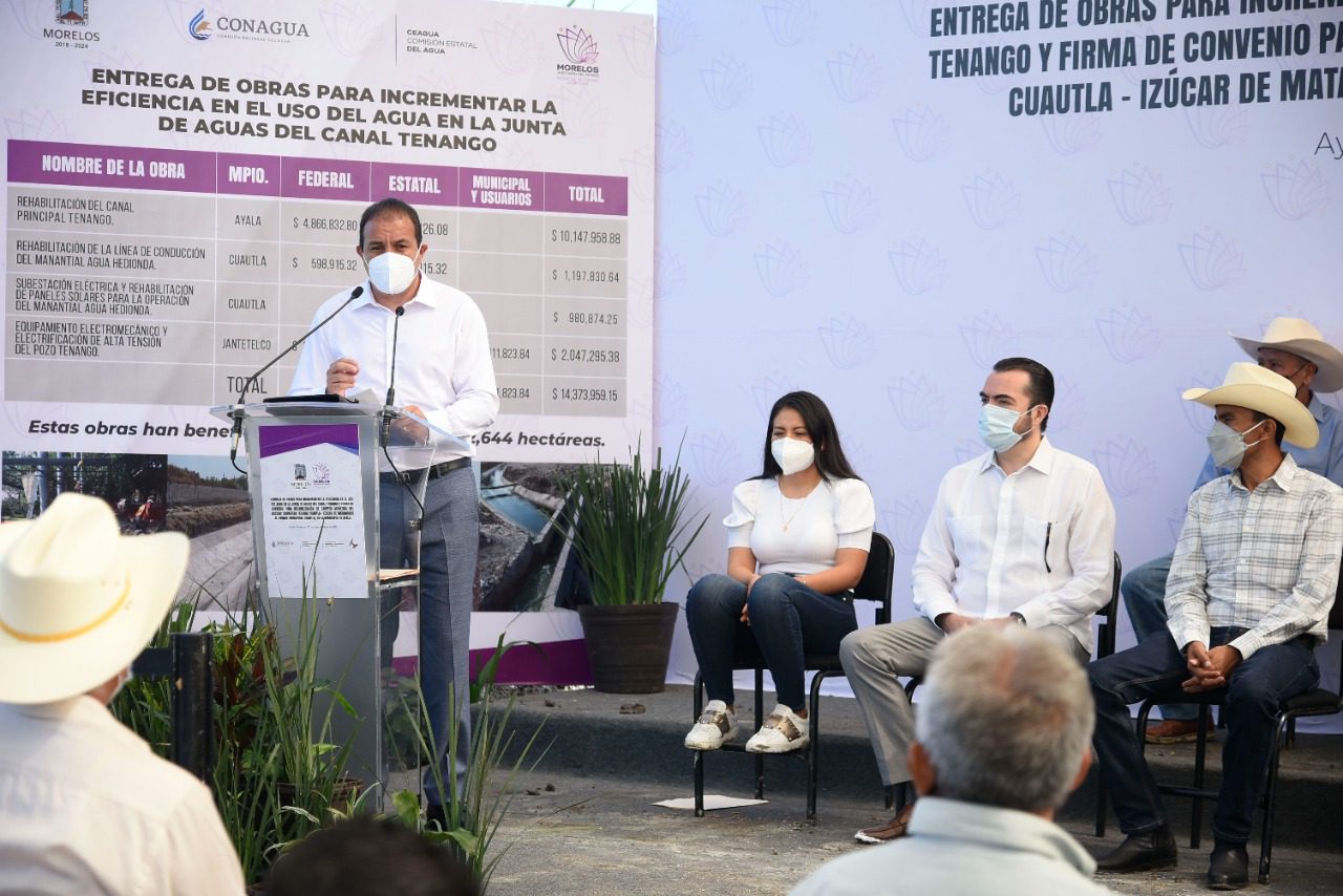 Entrega Cuauhtémoc Blanco obras hidroagrícolas en Ayala