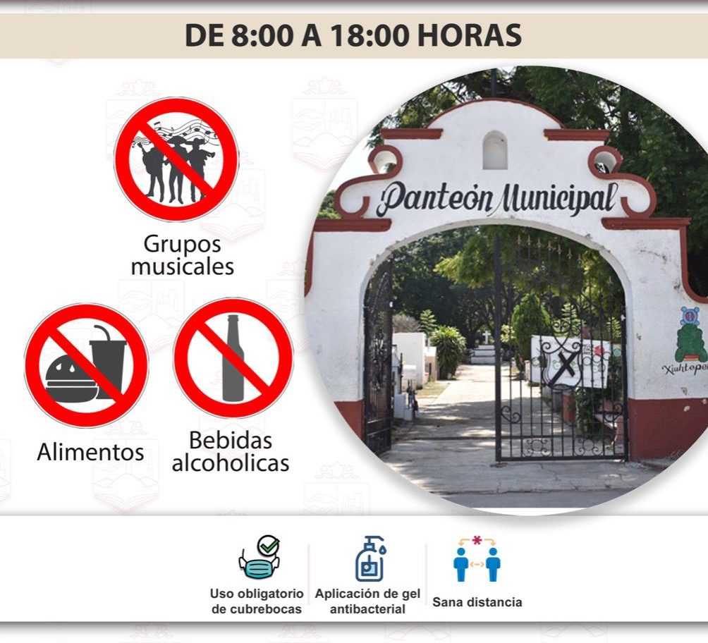 Sin alimentos, bebidas alcohólicas o grupos musicales será el acceso a panteones de Jiutepec