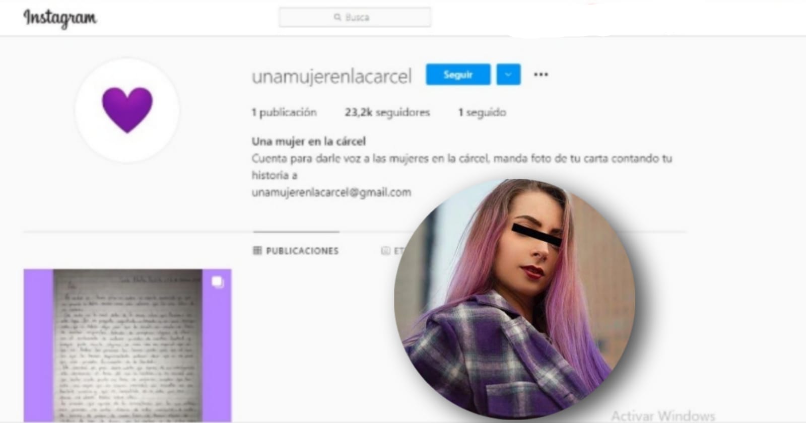 “Una mujer en la cárcel” YosStop abre cuenta de Instagram para dar a conocer la voz de las reclusas