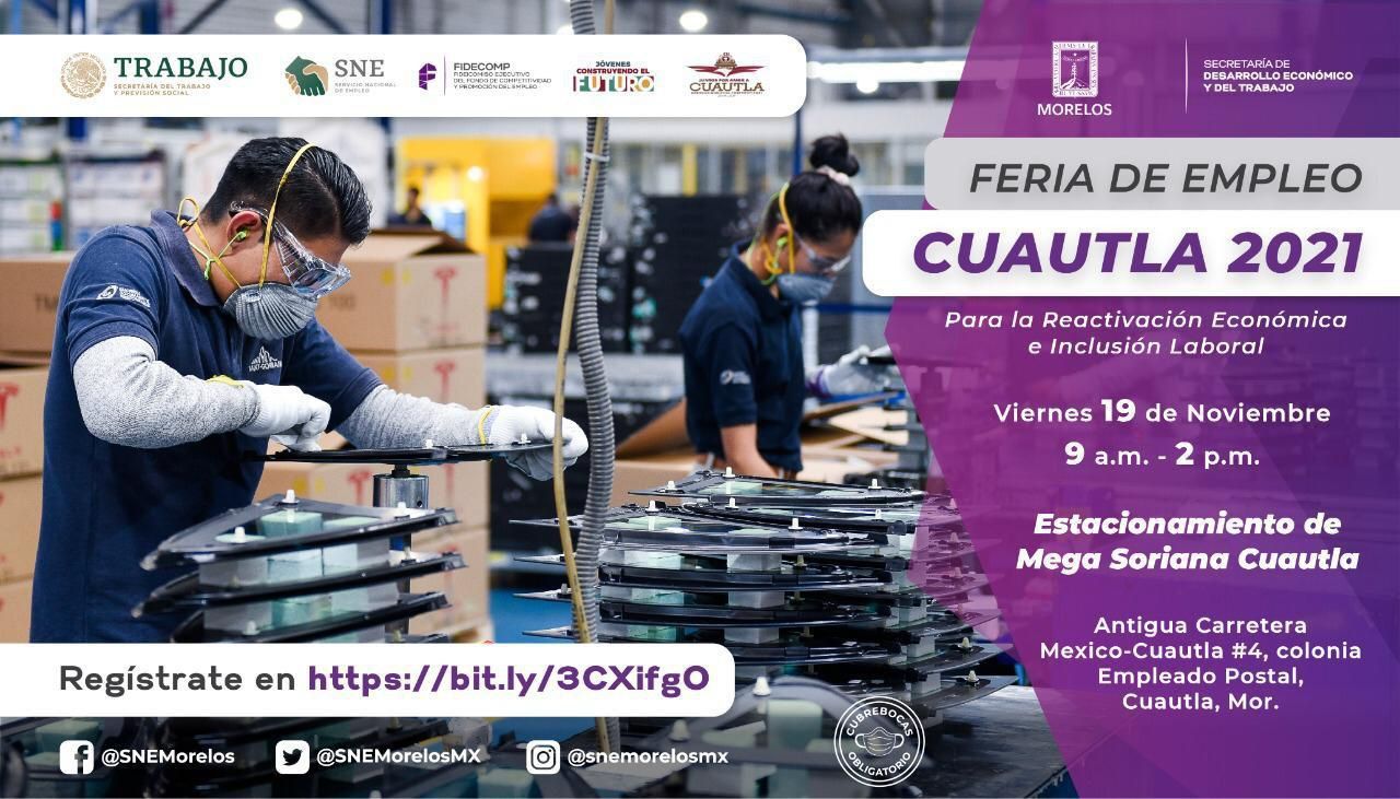 ¡Estás a tiempo! Inicia Feria del Empleo Cuautla 2021