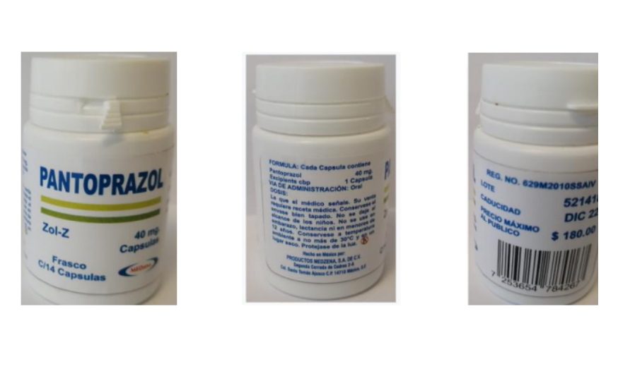 Alerta Cofepris por venta de PANTOPRAZOL PIRATA