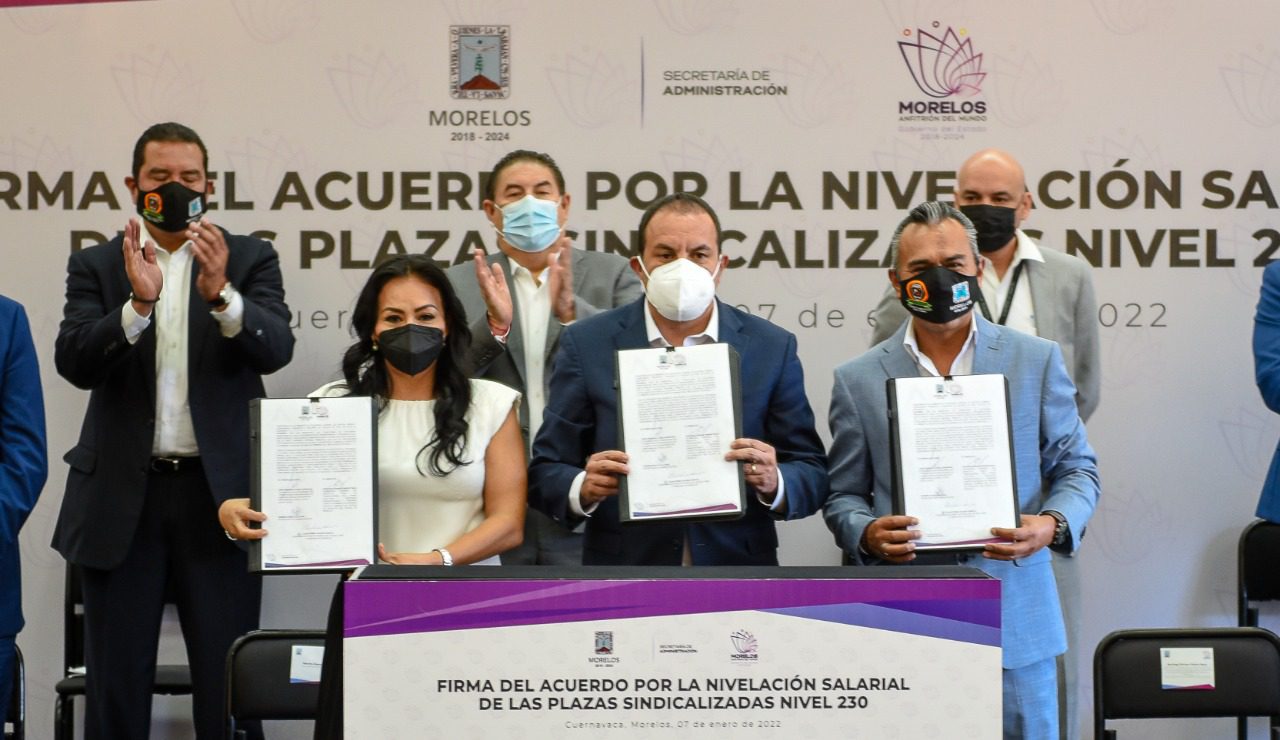 Incrementan salario de trabajadores sindicalizados del Gobierno de Morelos