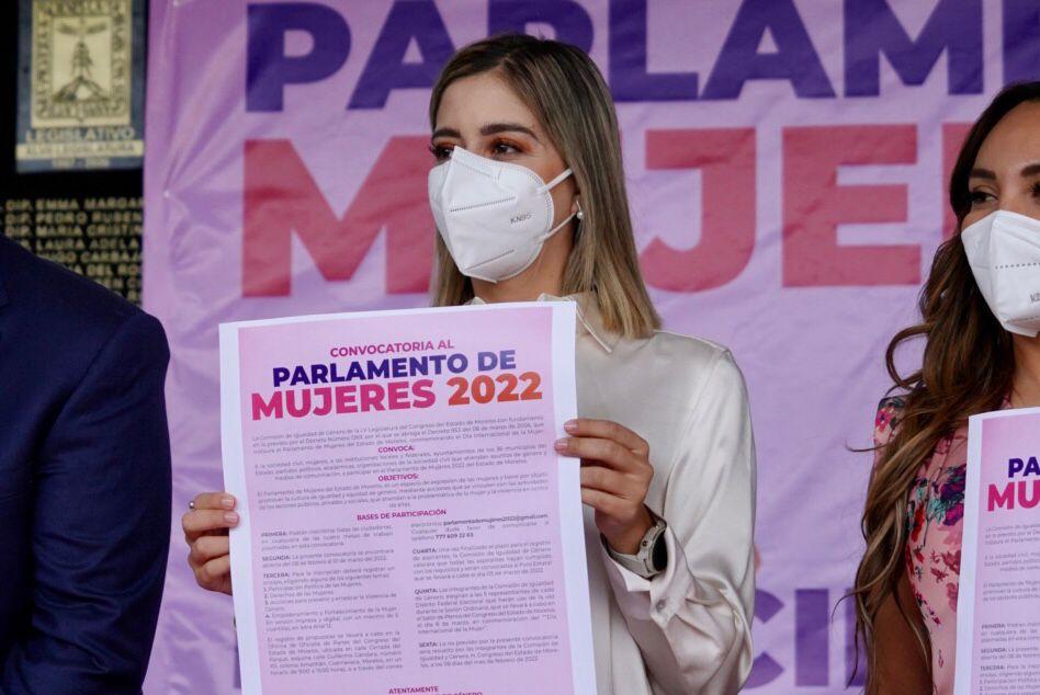 Llama diputada a mujeres de Morelos a participar en el Parlamento de Mujeres 2022