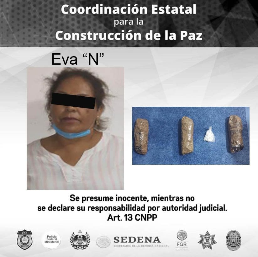 Detienen a señora con cargamento de droga en Cuernavaca