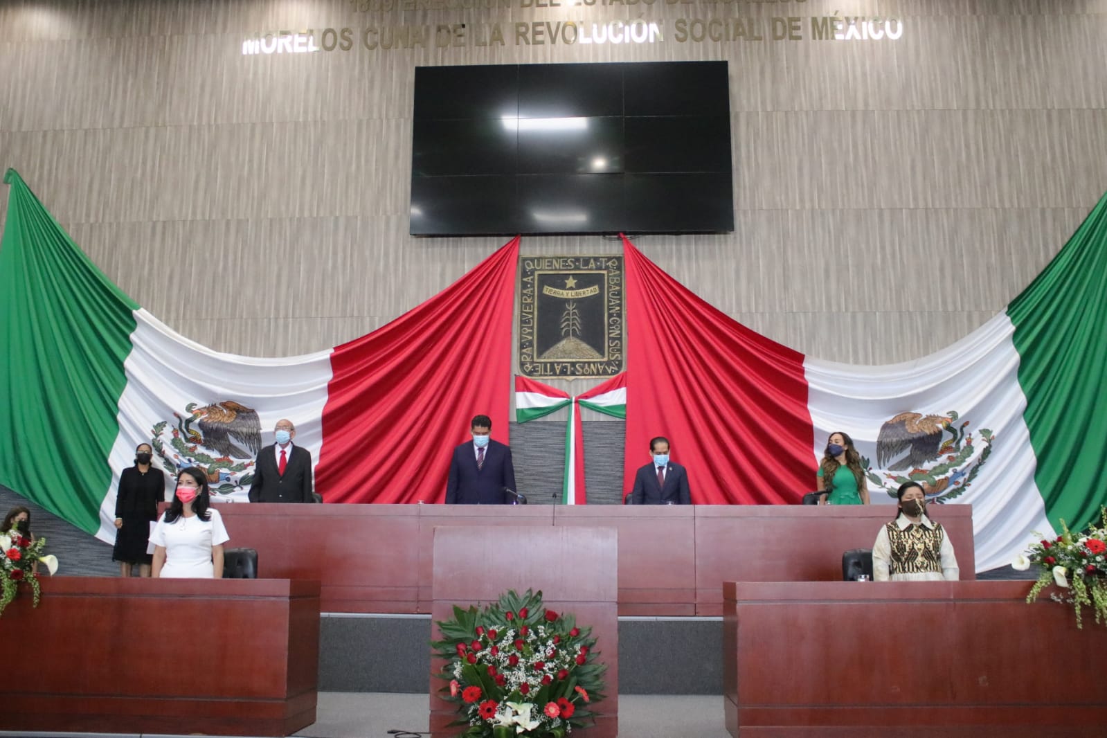 Conmemoran el Día de la Bandera en el Congreso de Morelos