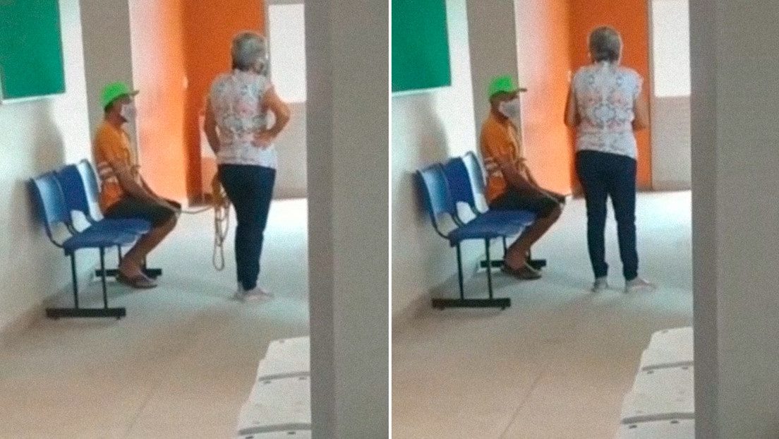 [VIDEO] Ató a su esposo para vacunarlo contra el COVID-19