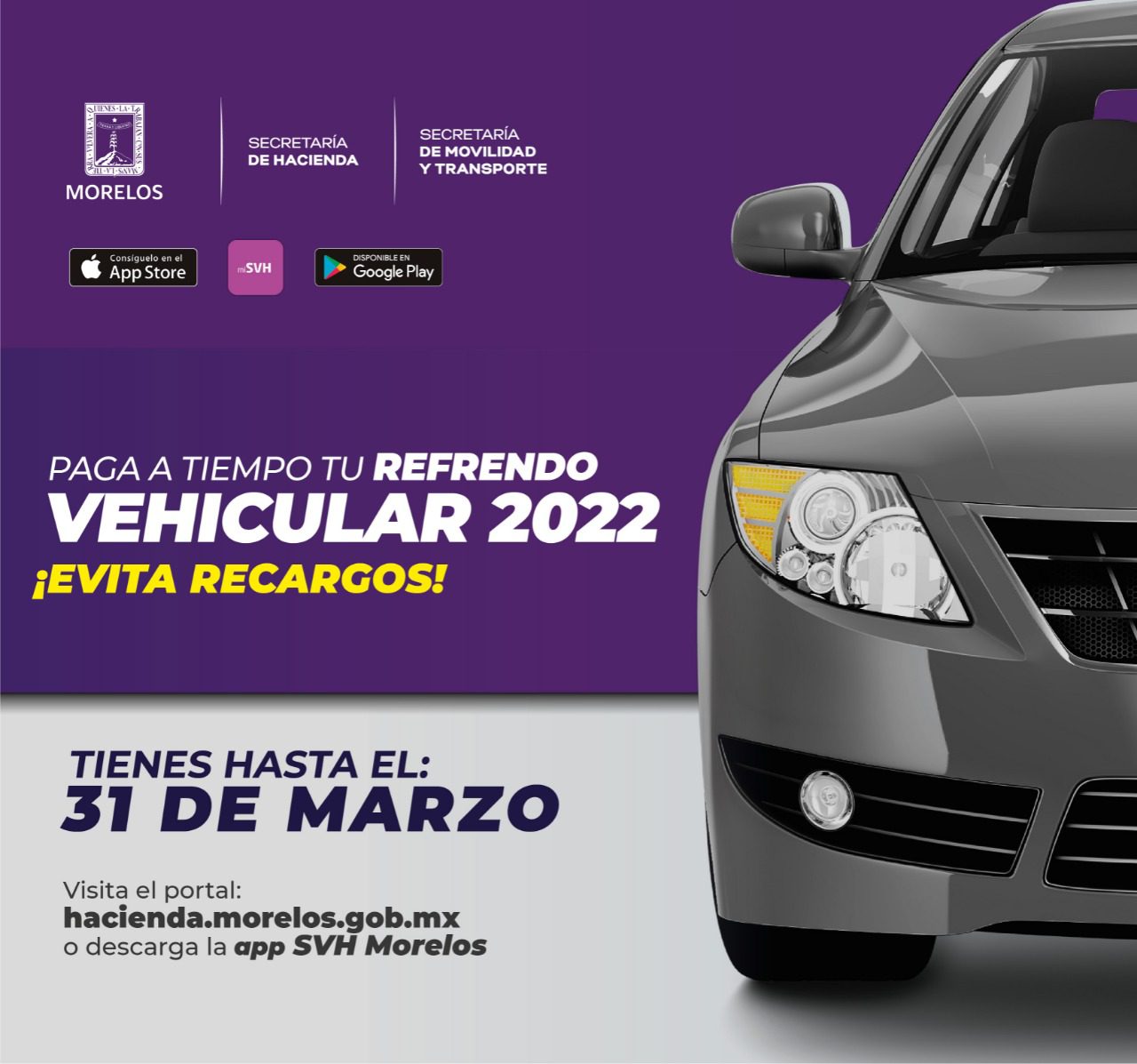 Exhortan a realizar el pago del Refrendo Vehicular en Morelos