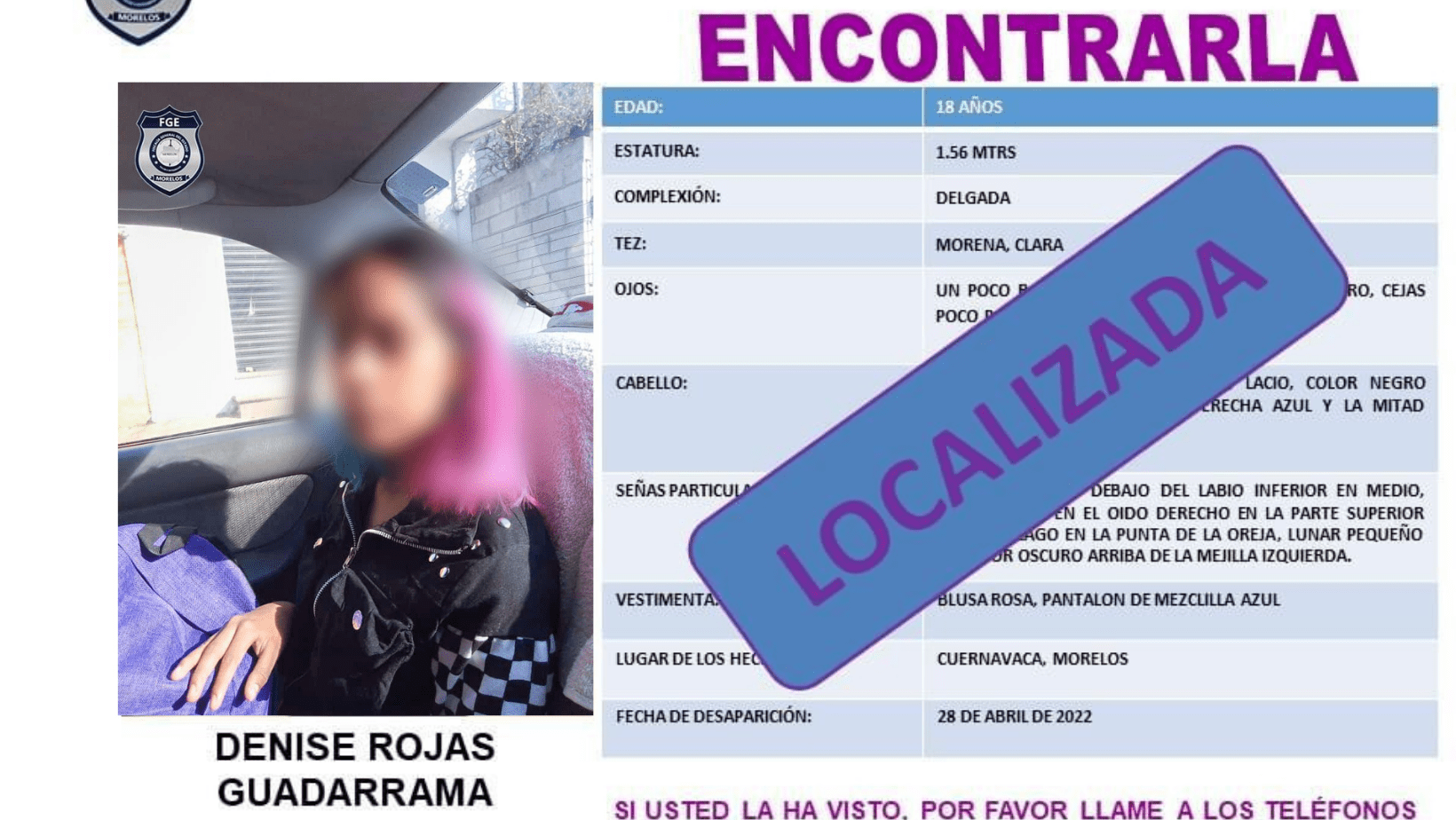 “Se ausentó voluntariamente” dice Fiscalía de Morelos sobre joven reportada desaparecida