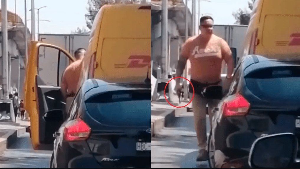[VIDEO] Sujeto armado amenaza a repartidor en CDMX