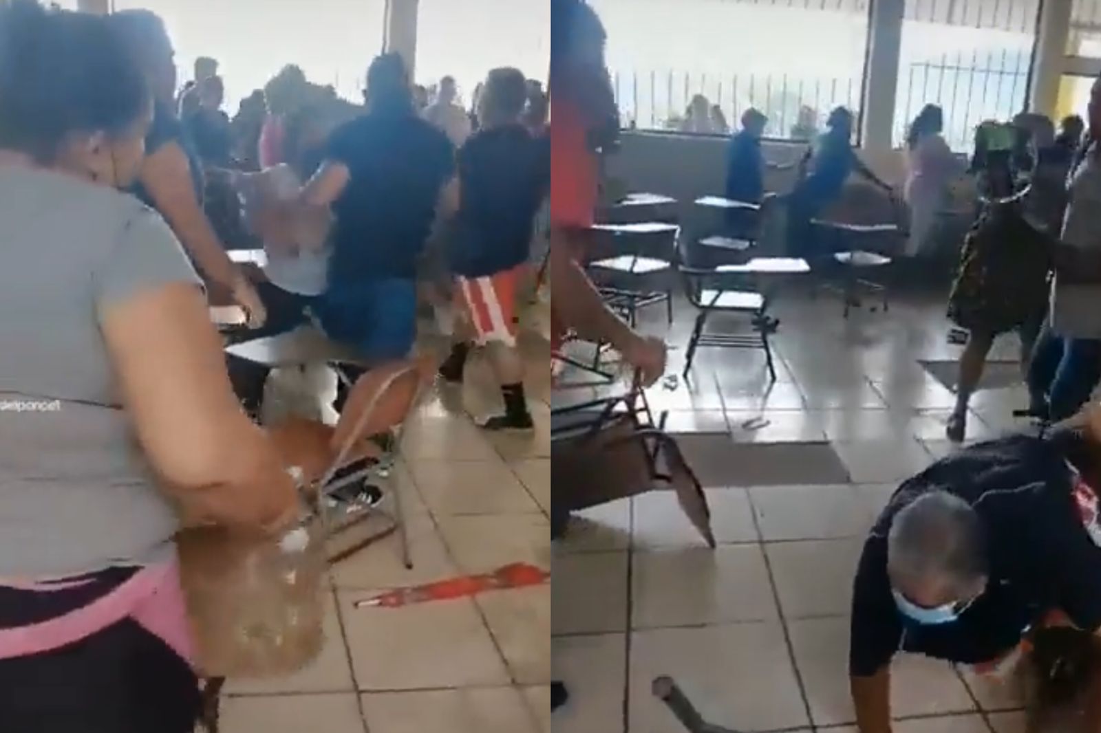 [VIDEO] Junta escolar de padres de familia se descontrola