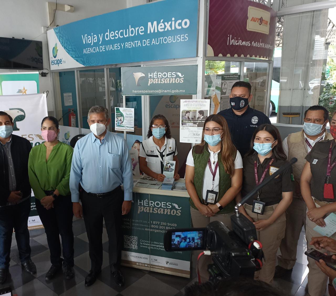 Ponen módulo para recibir a migrantes que llegan de vacaciones a Cuernavaca