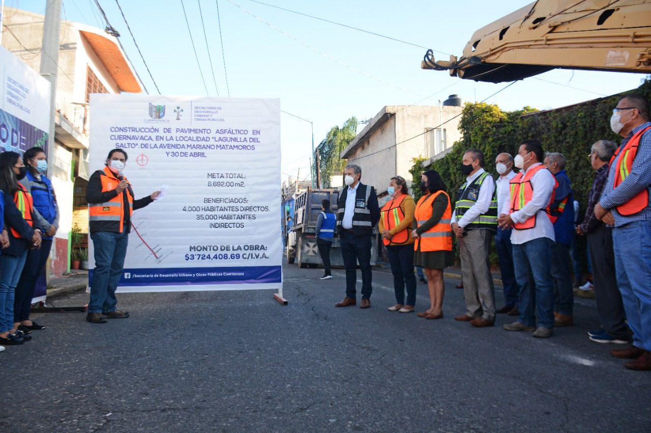 Inician obra de pavimentación en la Lagunilla, Cuernavaca