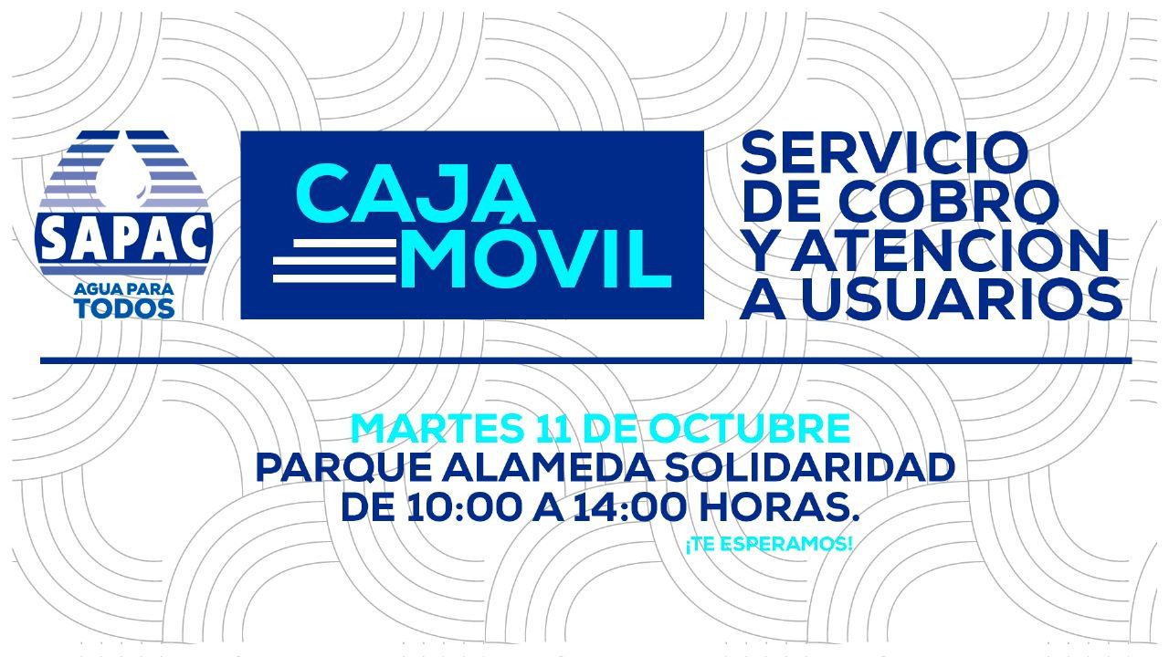 Habrá módulo de pago SAPAC en el parque Alameda Solidaridad