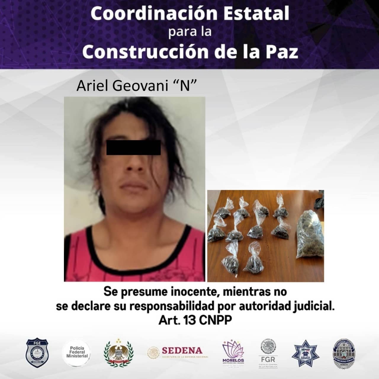 Detienen en Atlatlahucan a un narcomenudista de 22 años