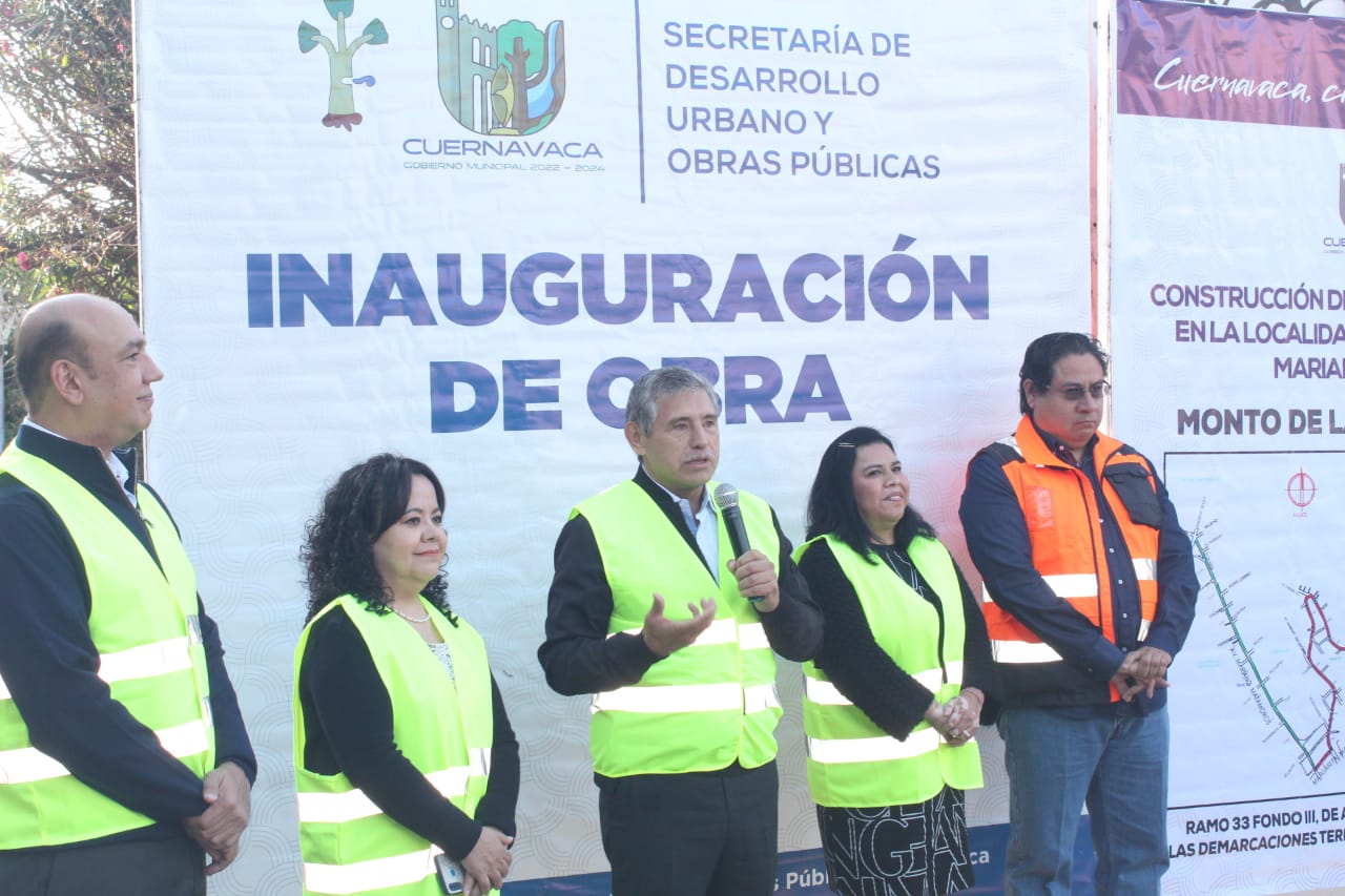 Continúa la pavimentación de calles en Cuernavaca