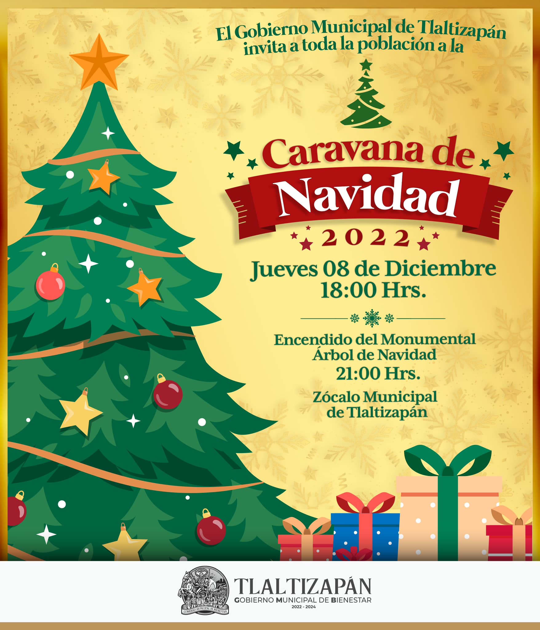 Invitan al encendido se árbol navideño en Tlaltizapán