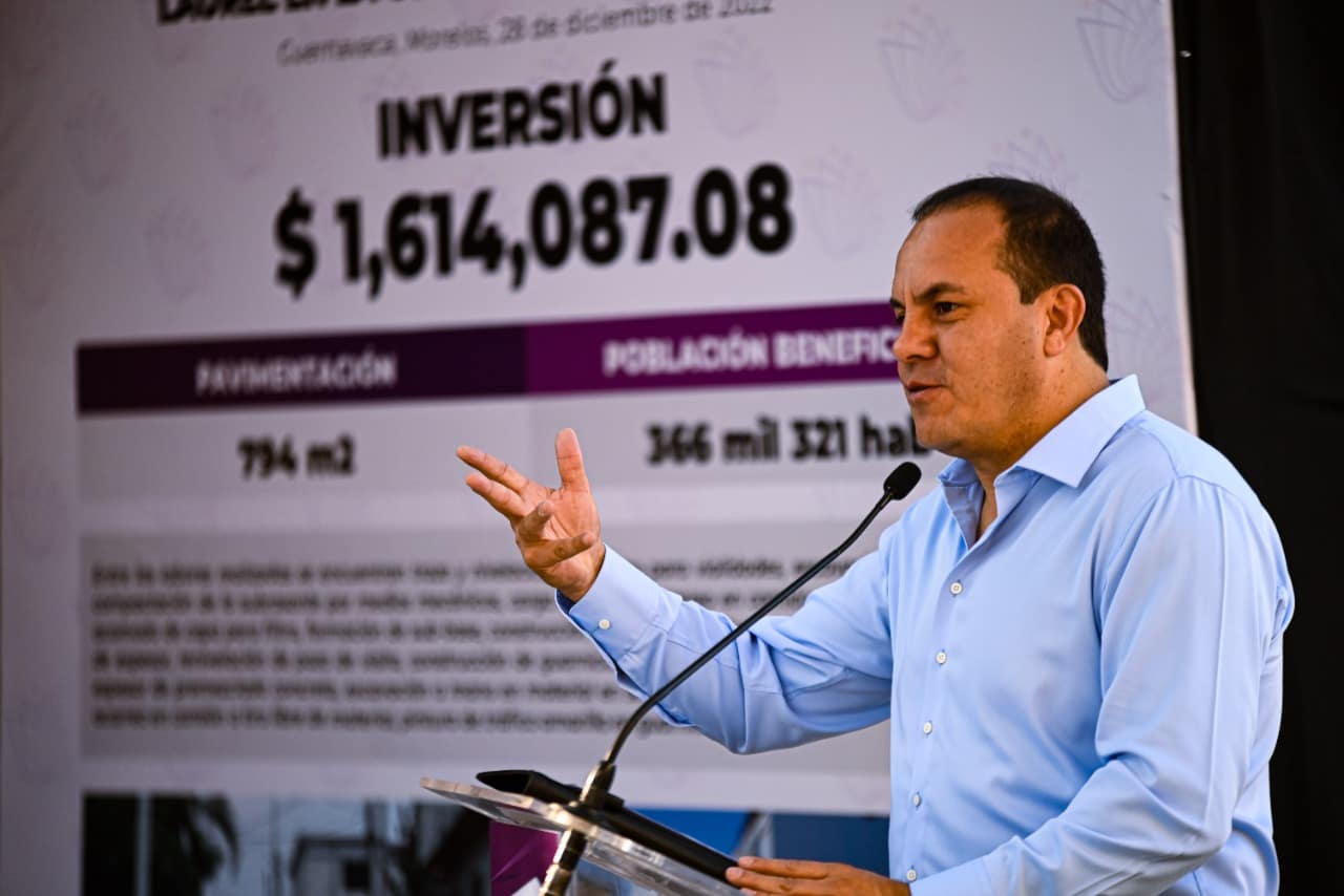 Inaugura Cuauhtémoc Blanco pavimentación de tres vialidades en Cuernavaca