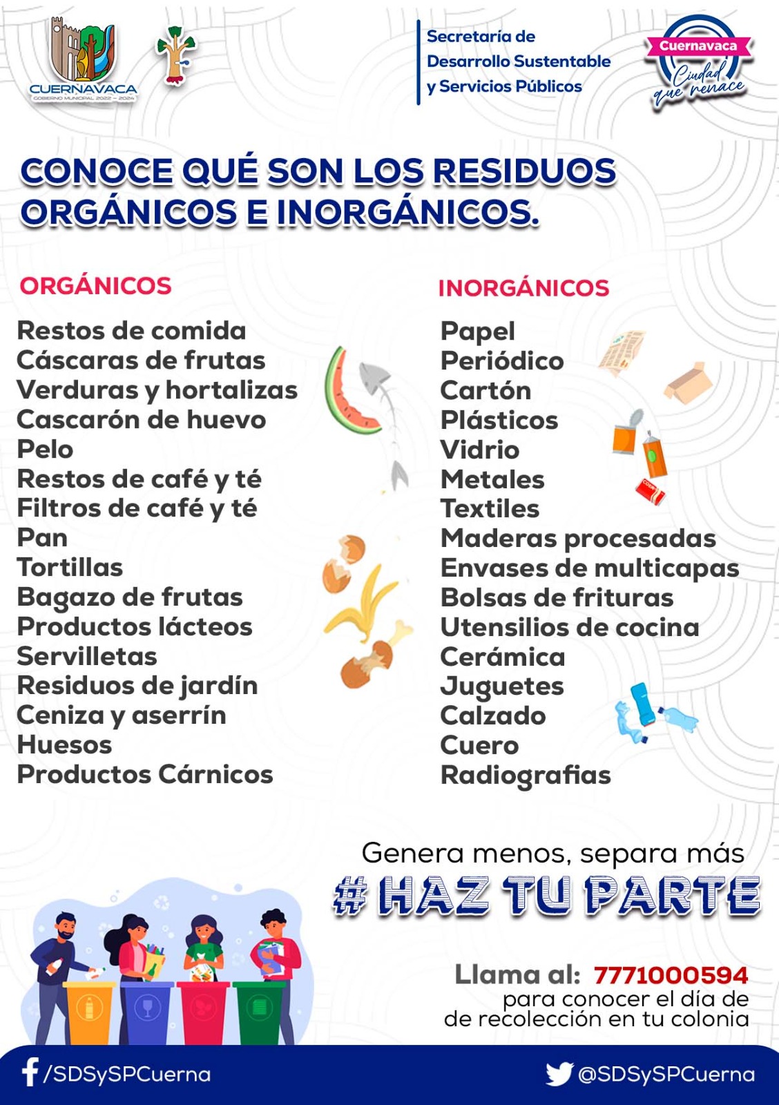 lista separación de basura