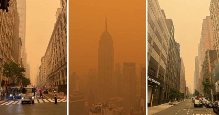 Humo de incendios en NY