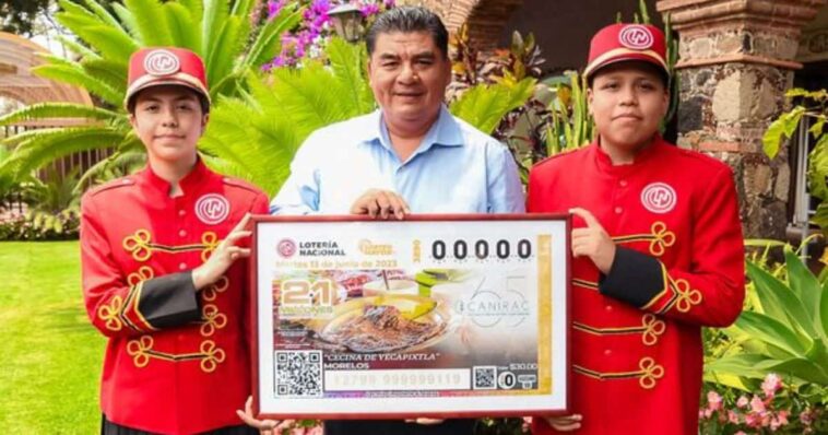 Cecina de Yecapixtla en billete de Lotería