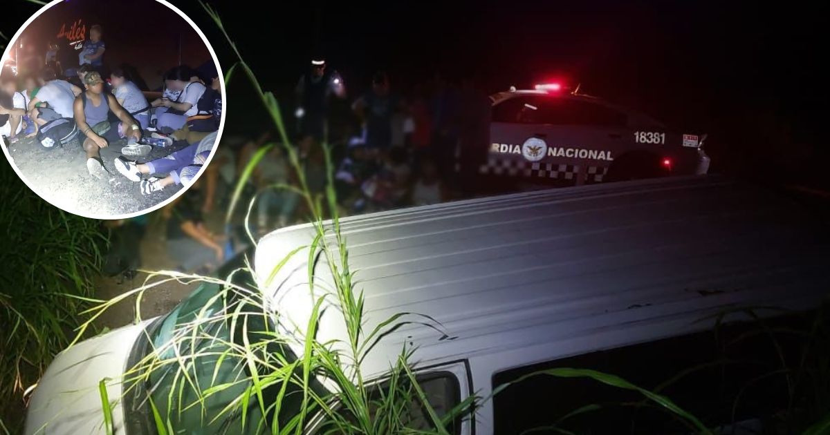 Camioneta con Migrantes