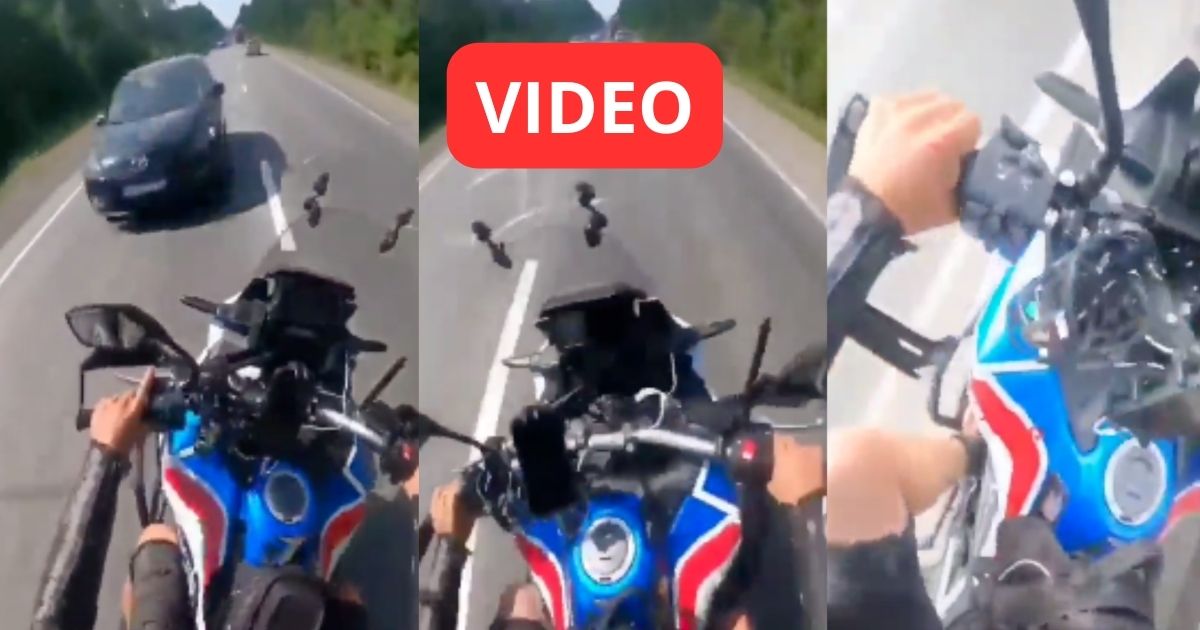 motociclista se destroza el pie