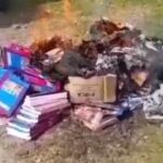 (VIDEO): Queman libros de texto durante protesta en Chiapas