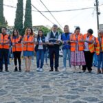 Inauguran pavimento de piedra en Avenida Nacional, Santa María Ahuacatitlán