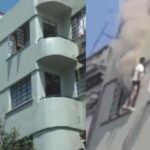 (VIDEO): Hombre cae de su departamento tras incendio