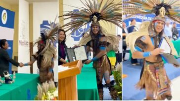 (VIDEO): Joven asiste a graduación con vestimenta prehispánica