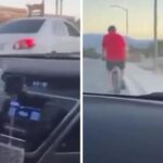 (VIDEO): Roban auto por diversión y atropellan a ciclista