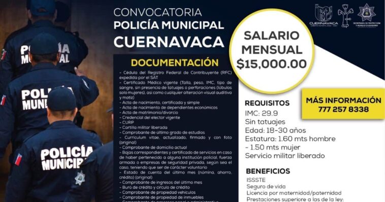 Requisitos para ser policía en Cuernavaca