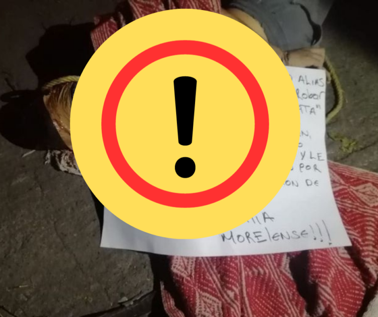 Dejan cuerpo de hombre, con MENSAJE DE ADVERTENCIA en la Campestre, Jiutepec 