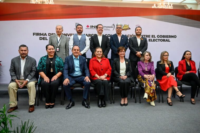 Firman Gobierno de Morelos e INE convenio marco de colaboración