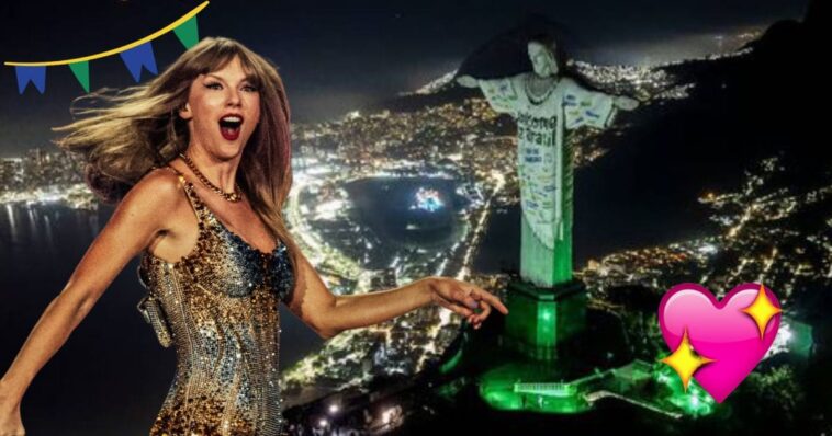 Iluminan Cristo Redentor en honor a la llegada de Taylor Swift a Brasil