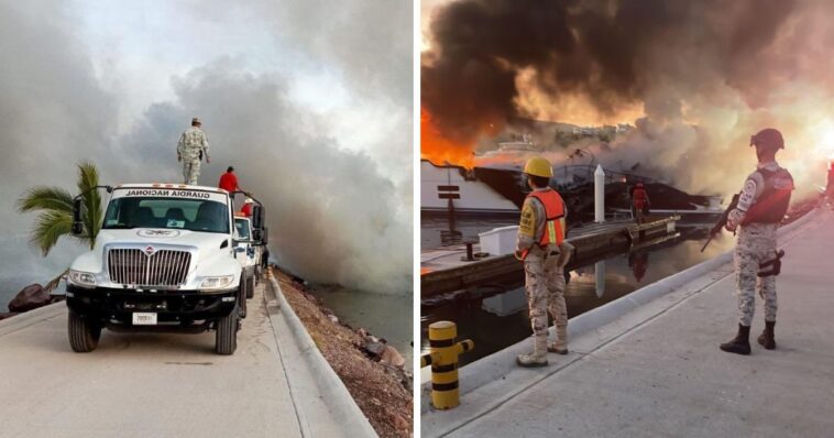 Incendio de embarcaciones en BCS