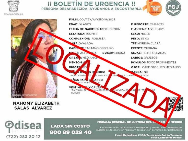 Localizan en Cuernavaca a menor desaparecida en Estado de México
