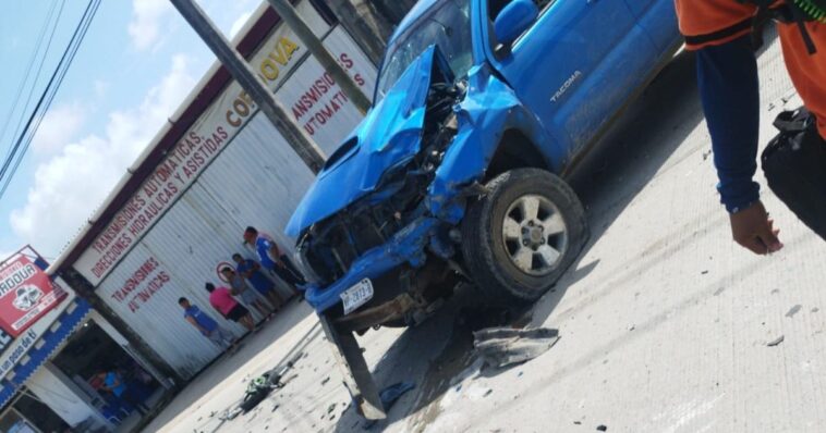 Accidente de motociclista en Tabasco