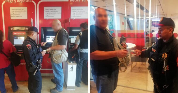 Policías devuelven dinero a usuario